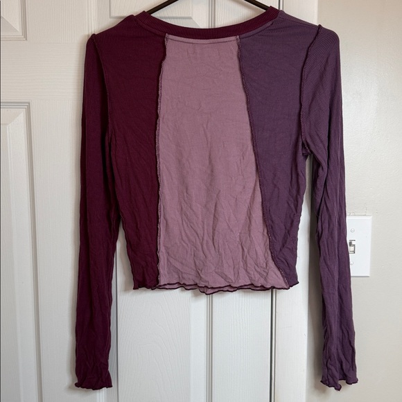Wild Fable Purple Colorblock Long Sleeve - Picture 3 of 6